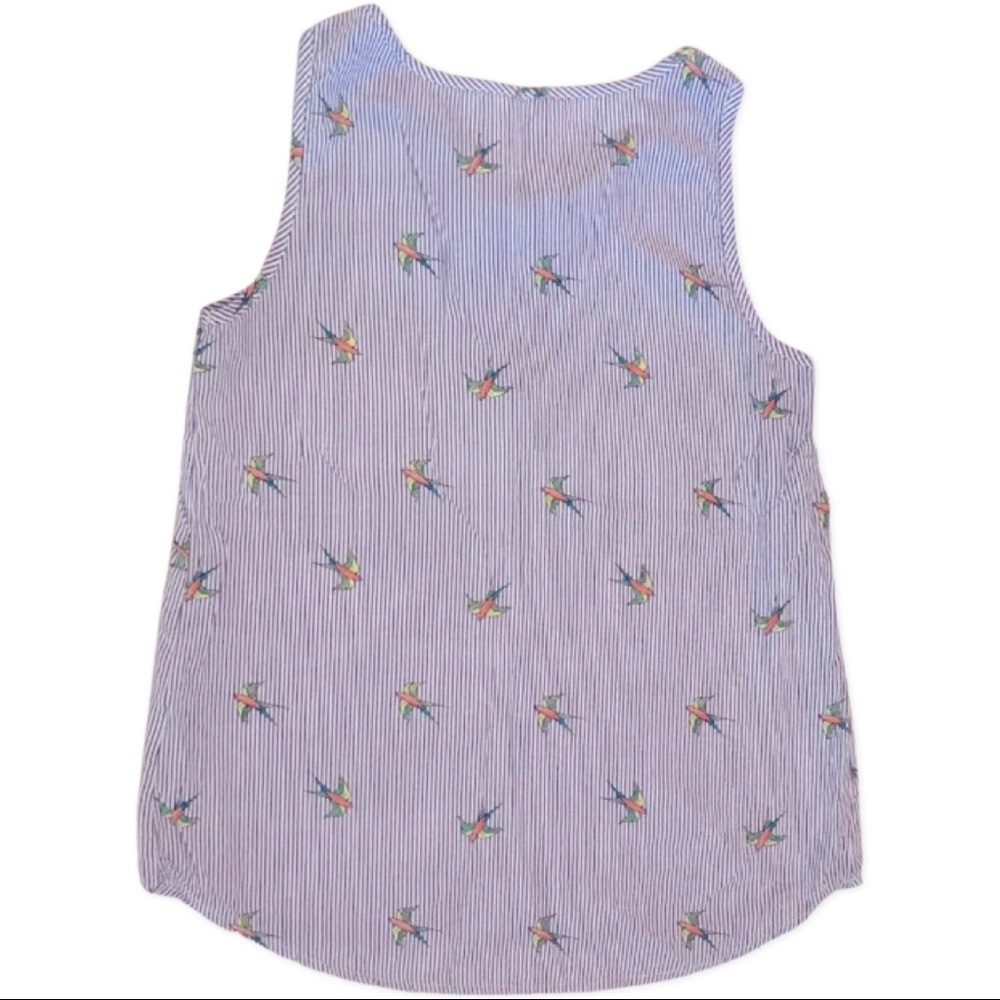 TOGETHER CLOTHING - SPARROWS & STRIPES LACE UP SLEEVELESS BLOUSE - Picture 4 of 7